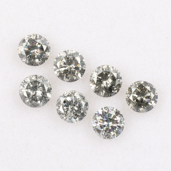 3.8 MM Salt And Pepper Round Brilliant Cut Diamond
