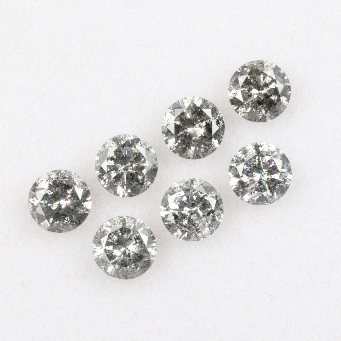 3.8 MM Salt And Pepper Round Brilliant Cut Diamond