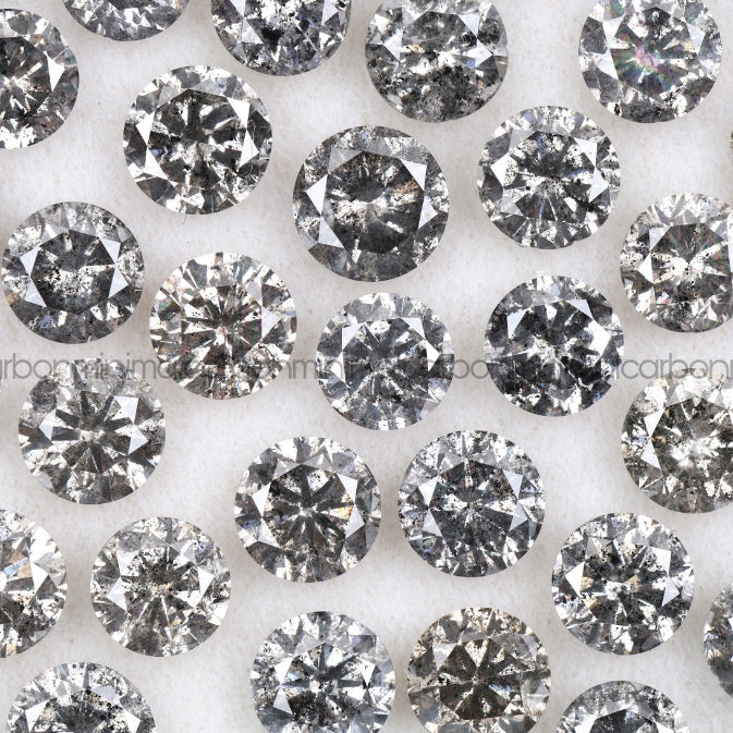 Salt and Pepper Brilliant Cut Melee Diamond - Minimal Carbon