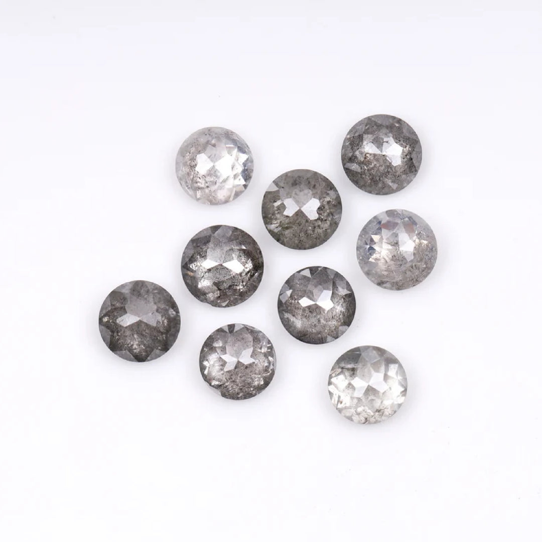 1 CT - 4.5 MM - Salt And Pepper Tambuli cut Round Rose Cut Diamond
