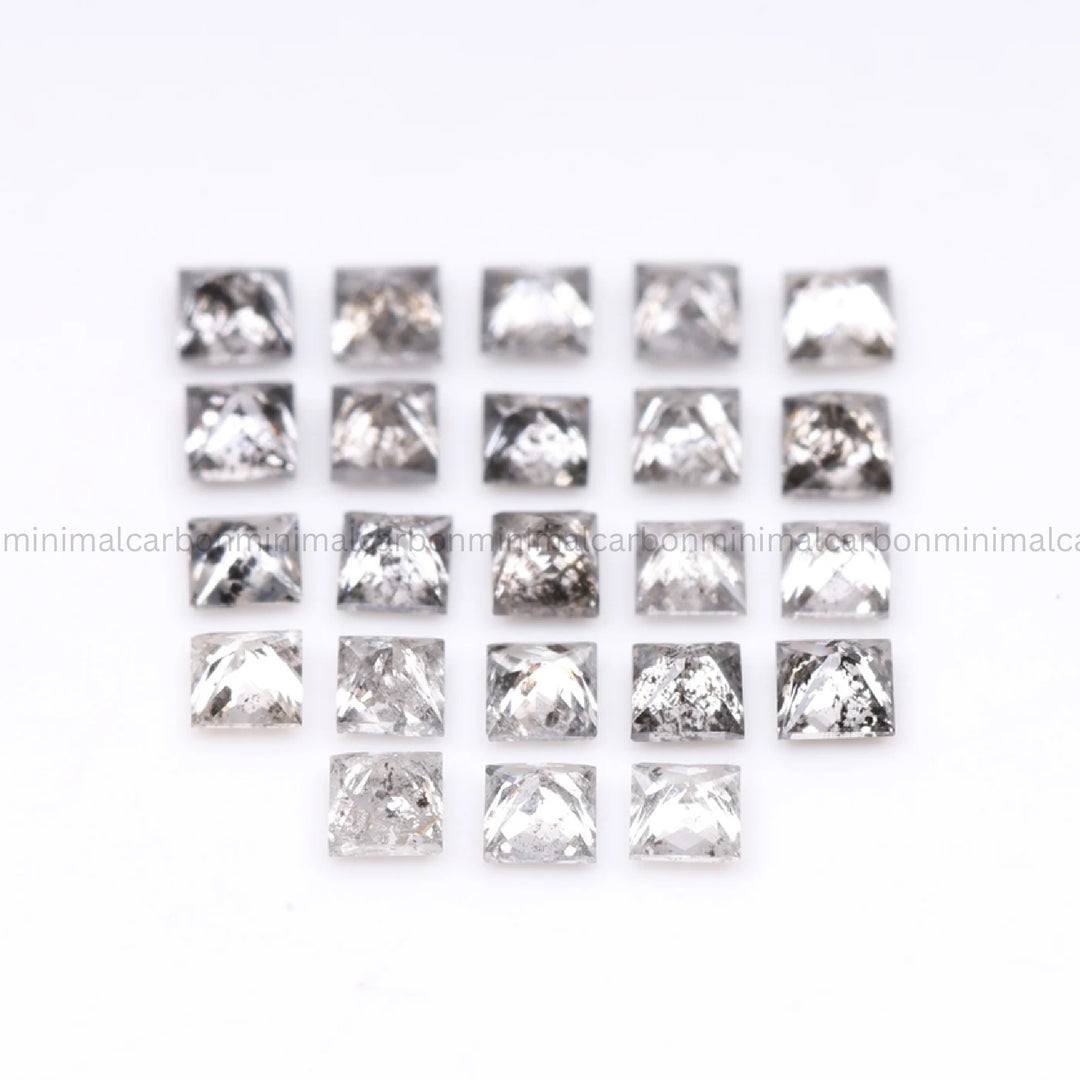 1.5 MM Salt And Pepper Princess Cut Diamond