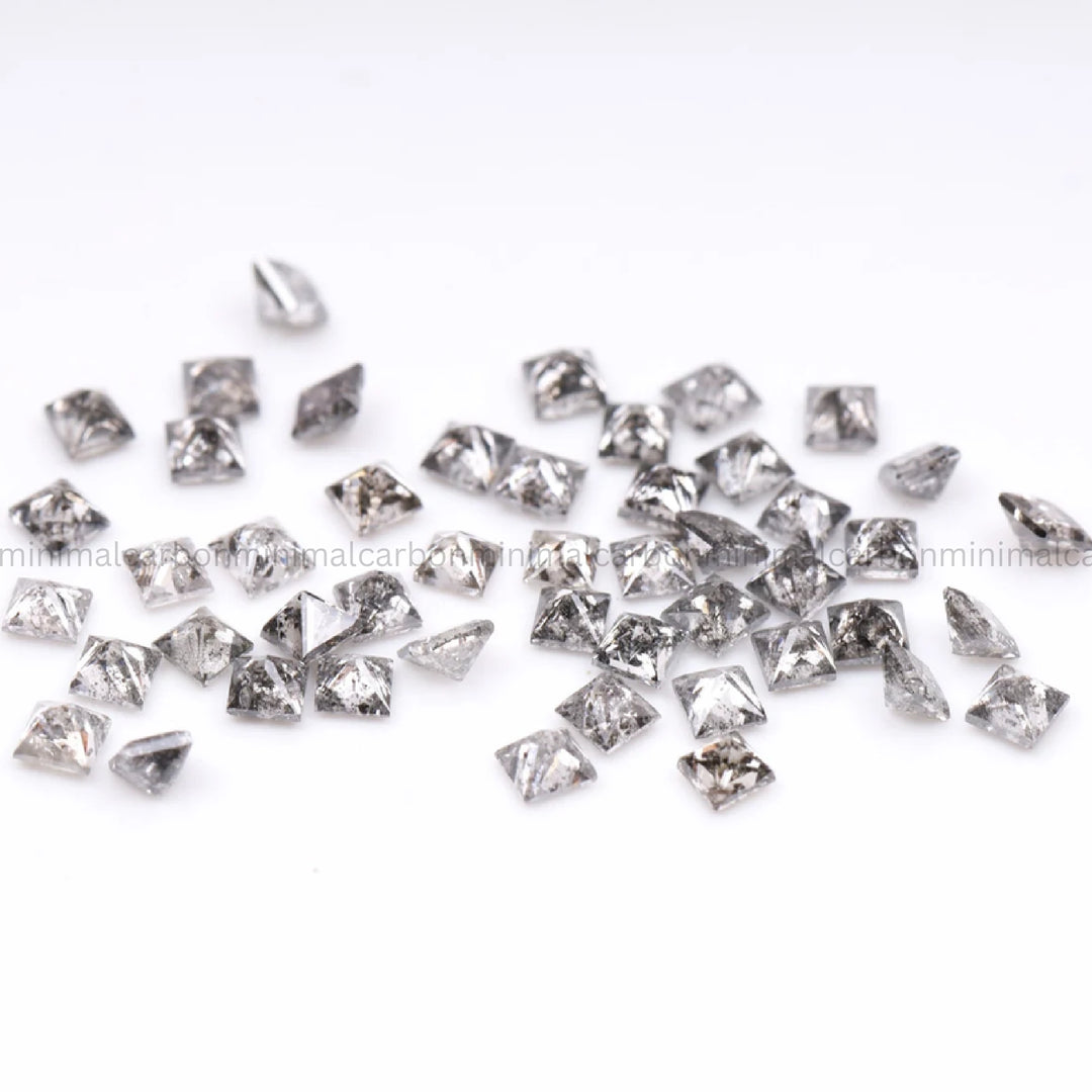 1.2 MM Salt And Pepper Princess Cut Diamond