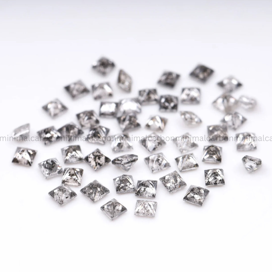1.2 MM Salt And Pepper Princess Cut Diamond