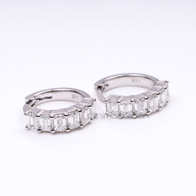 Diamond Hoop Earrings - Minimal Carbon