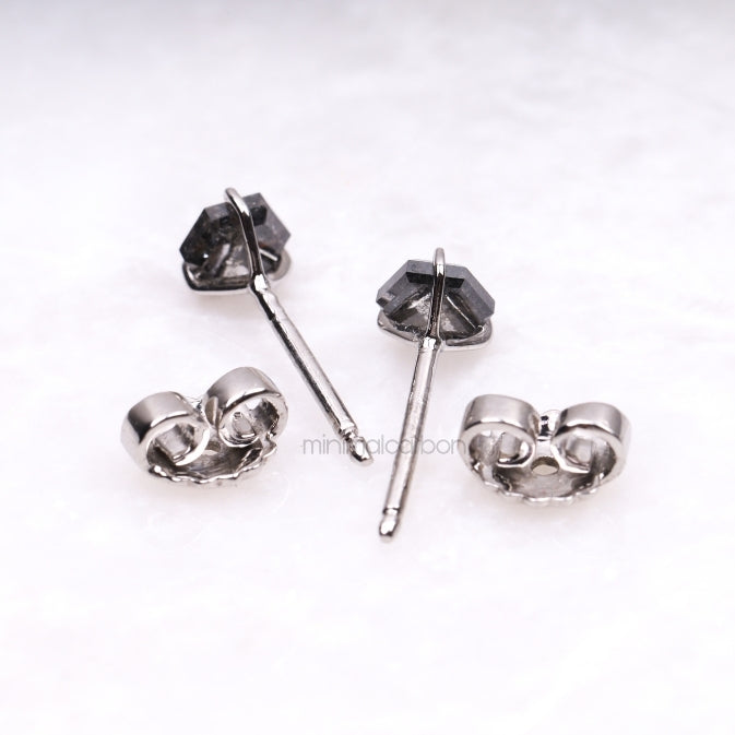 Hexagon Stud Earrings - Minimal Carbon