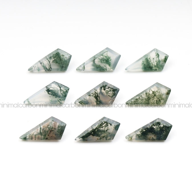 Natural Moss Agate | Loose Moss Agate | Kite Moss Agate - Minimal Carbon