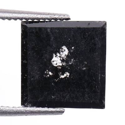 Natural Loose Salt And Pepper Black Princess Cut Diamond