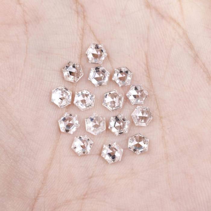 4.5 MM Hexagon Cut Lab Diamond Lab Created Antique Cut Diamond For Earrings