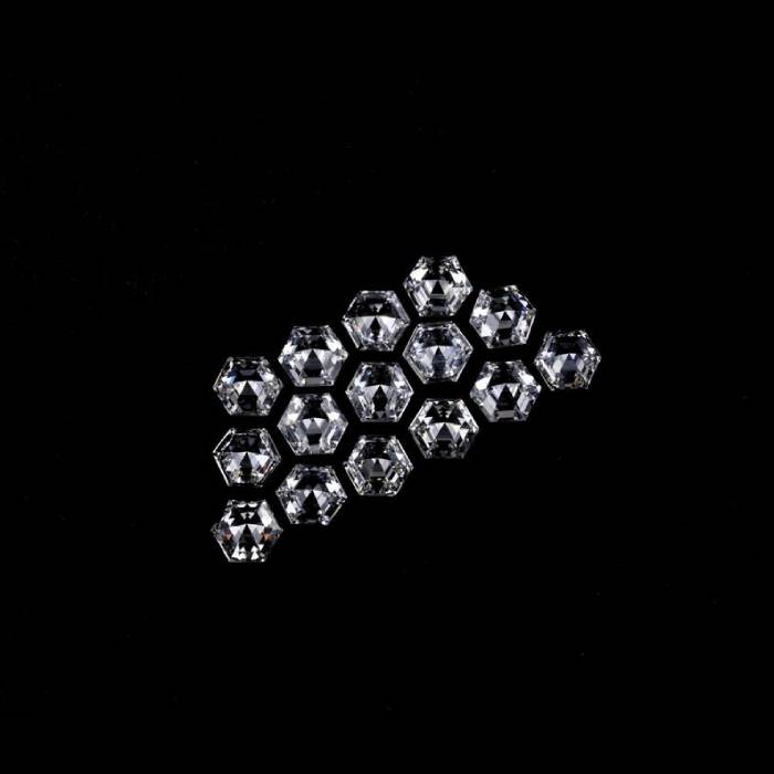 5.0 MM Hexagon Cut Lab Grown Diamond Antique Unique Cut Diamond For Earrings