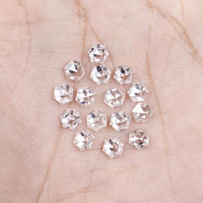 4.5 MM Hexagon Cut Lab Diamond Lab Created Antique Cut Diamond For Earrings