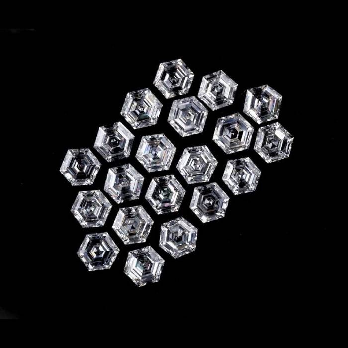 5.0 MM Hexagon Cut Lab Grown Diamond Antique Unique Cut Diamond For Earrings