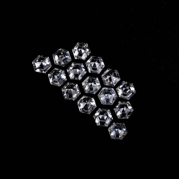 4.5 MM Hexagon Cut Lab Diamond Lab Created Antique Cut Diamond For Earrings