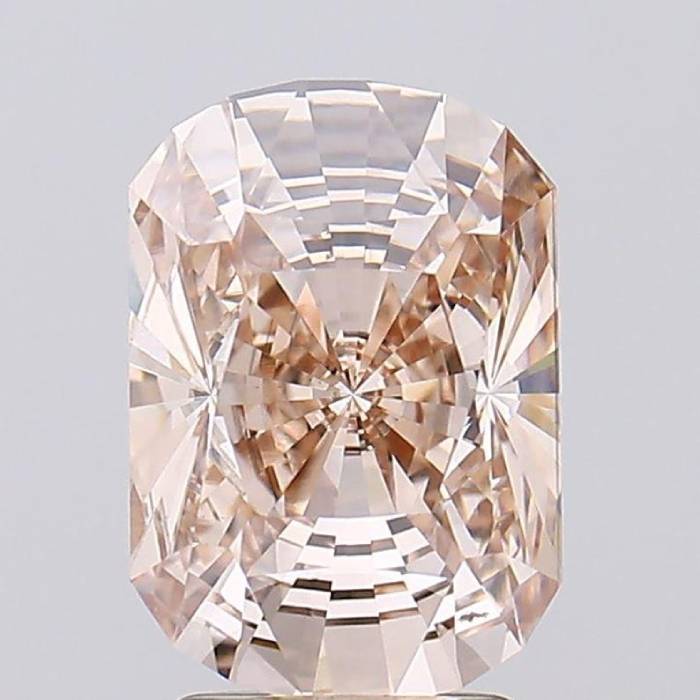 2.90 CT, 10.5 X 7.0 MM Cushion Cut Diamond Juxtaposition Cut Champagne Diamond