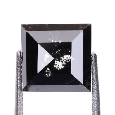 Natural Loose Salt And Pepper Black Princess Cut Diamond