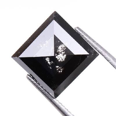 Natural Loose Salt And Pepper Black Princess Cut Diamond