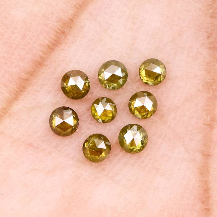 0.24 CT Yellow Round Rose Cut Diamond Natural Loose Earth Mined Diamond For Engagement Ring