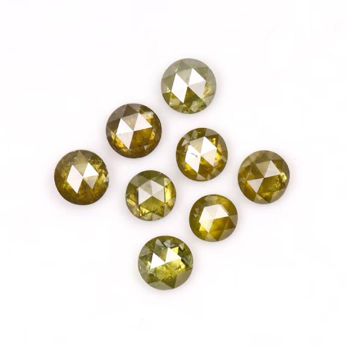 0.24 CT Yellow Round Rose Cut Diamond Natural Loose Earth Mined Diamond For Engagement Ring