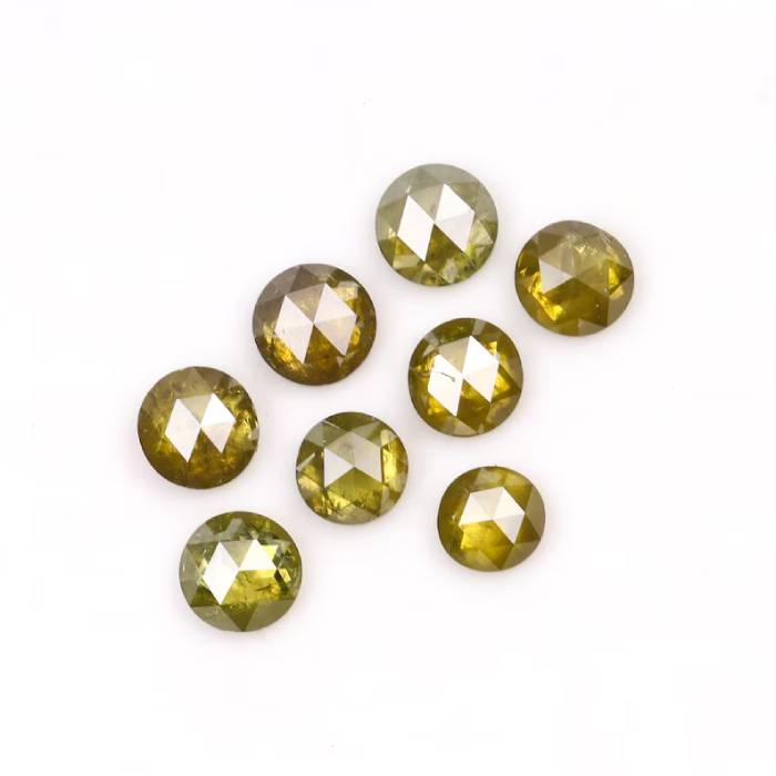 0.24 CT Yellow Round Rose Cut Diamond Natural Loose Earth Mined Diamond For Engagement Ring