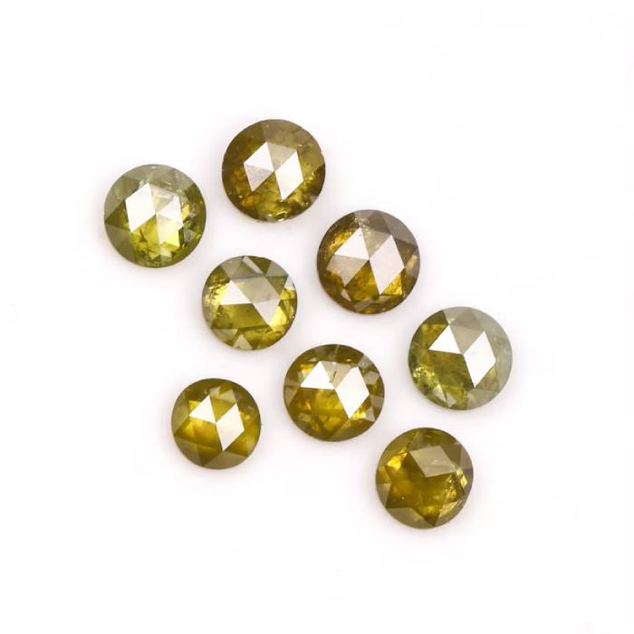 0.24 CT Yellow Round Rose Cut Diamond Natural Loose Earth Mined Diamond For Engagement Ring
