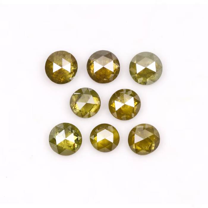 0.24 CT Yellow Round Rose Cut Diamond Natural Loose Earth Mined Diamond For Engagement Ring
