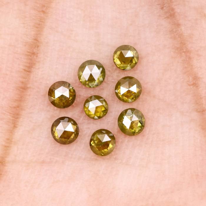 0.24 CT Yellow Round Rose Cut Diamond Natural Loose Earth Mined Diamond For Engagement Ring