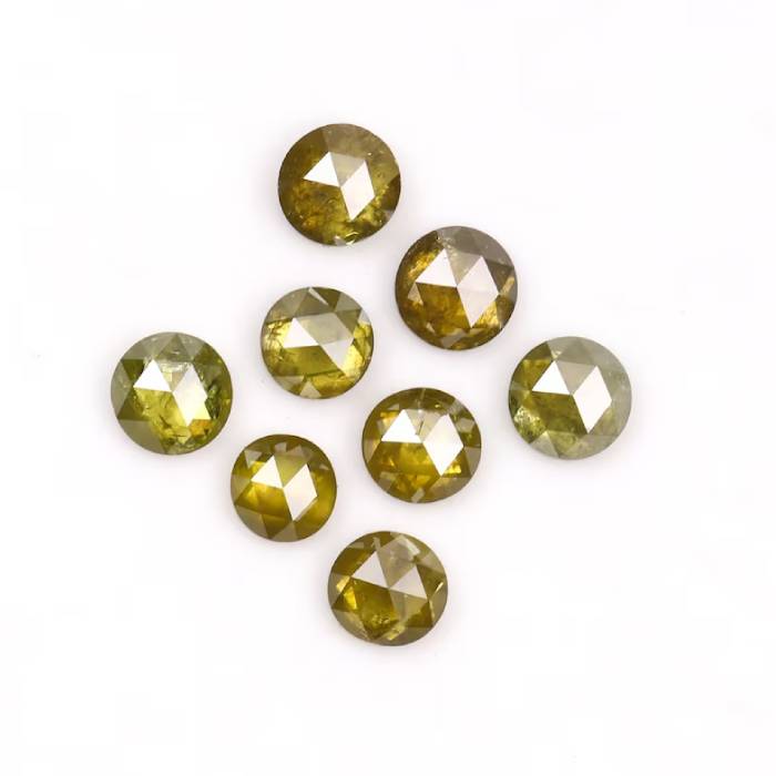 0.24 CT Yellow Round Rose Cut Diamond Natural Loose Earth Mined Diamond For Engagement Ring