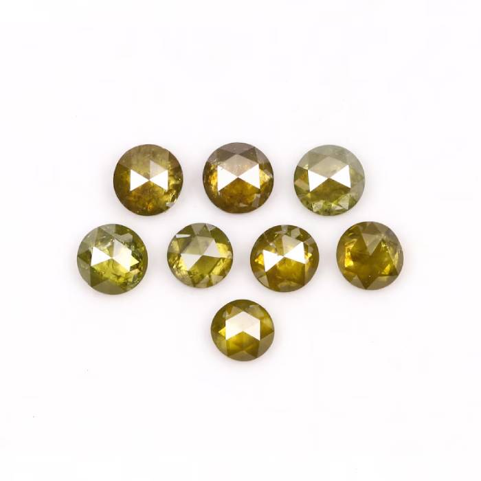 0.24 CT Yellow Round Rose Cut Diamond Natural Loose Earth Mined Diamond For Engagement Ring