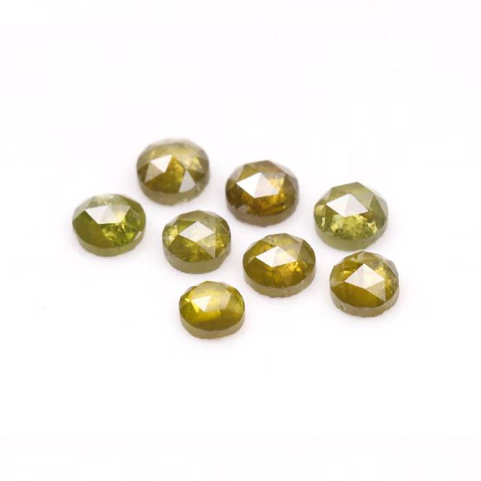0.24 CT Yellow Round Rose Cut Diamond Natural Loose Earth Mined Diamond For Engagement Ring