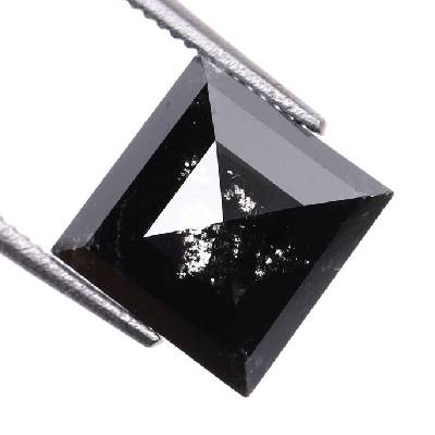 Natural Loose Salt And Pepper Black Princess Cut Diamond