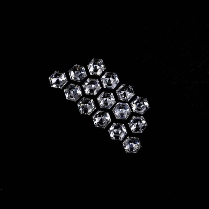 5.0 MM Hexagon Cut Lab Grown Diamond Antique Unique Cut Diamond For Earrings