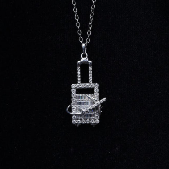 Crystal Gold Pendant For Women