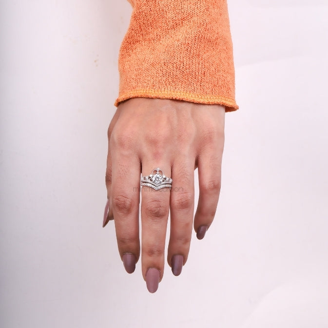 Queen Crown Ring Set - Minimal Carbon