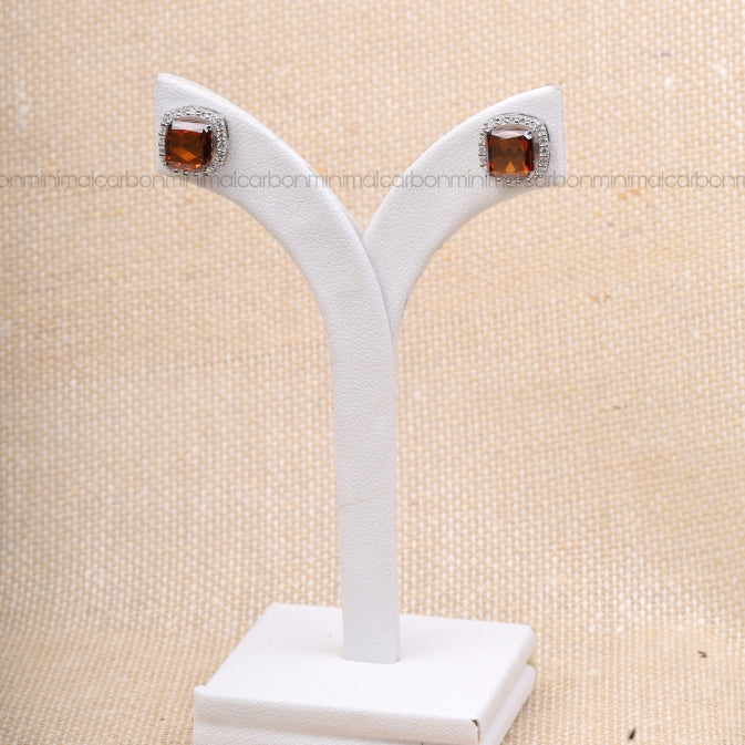 Cushion Cut Lab Diamond Halo Stud Earrings