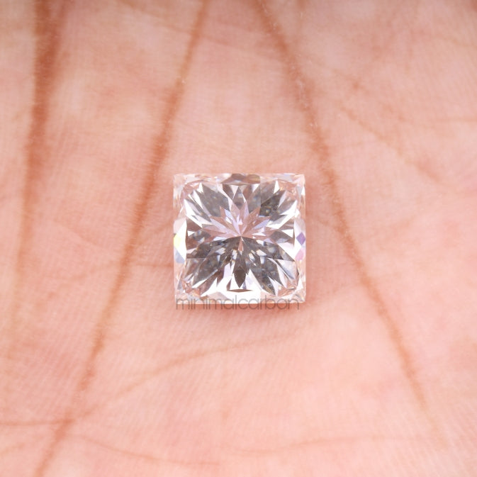 3.47 CT, 8.0 X 8.0 MM | Lab Grown Diamond | Princess Cut Diamond - Minimal Carbon