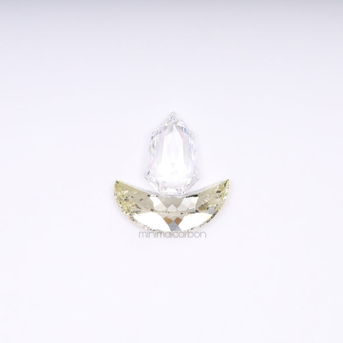 0.90 CT | Natural Diamond | Crescent Diamond & Shield Diamond Pair Set - Minimal Carbon