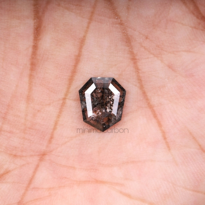 1.61 CT, 9.5 X 8.3 MM | Salt And Pepper Shield Cut Diamond