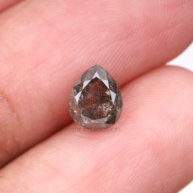 1.51 CT, 7.1 X 5.9 MM | Salt And Pepper Pear Cut Diamond