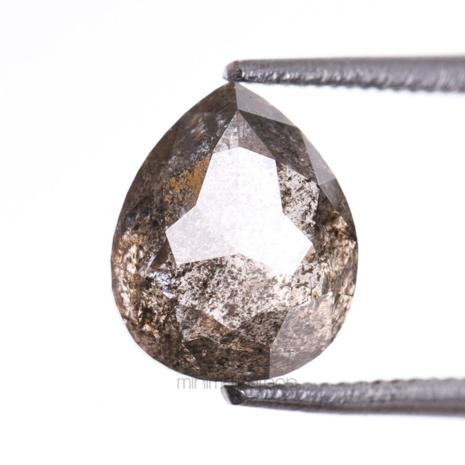 1.51 CT, 7.1 X 5.9 MM | Salt And Pepper Pear Cut Diamond