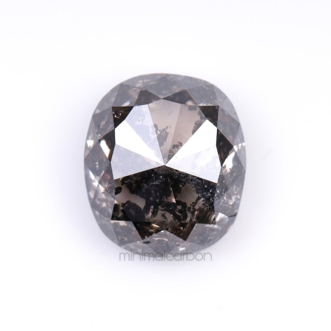 2.64 CT, 7.9 X 7.0 MM | Salt And Pepper Cushion Cut Diamond