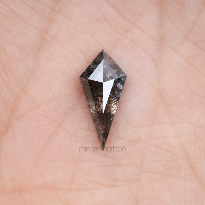 1.49 CT, 13.0 X 6.2 MM | Salt And Pepper Kite Cut Diamond - Minimal Carbon