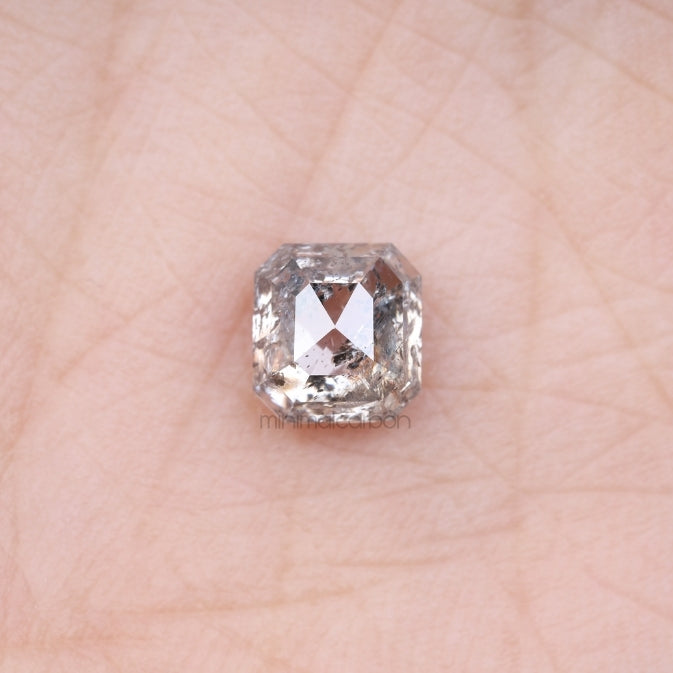 1.77 CT, 6.5 X 6.0 MM | Salt And Pepper Emerald Cut Diamond - Minimal Carbon