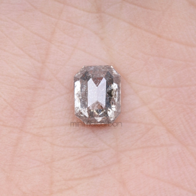 1.46 CT, 7.1 X 5.7 MM | Salt And Pepper Emerald Cut Diamond - Minimal Carbon