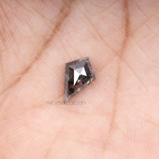 1.48 CT, 10.0 X 6.4 MM | Salt And Pepper Kite Cut Diamond - Minimal Carbon