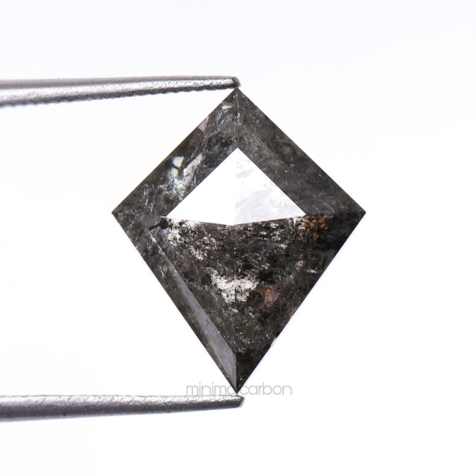 4.05 CT, 13.1 X 11.0 MM | Salt And Pepper Kite Cut Diamond - Minimal Carbon