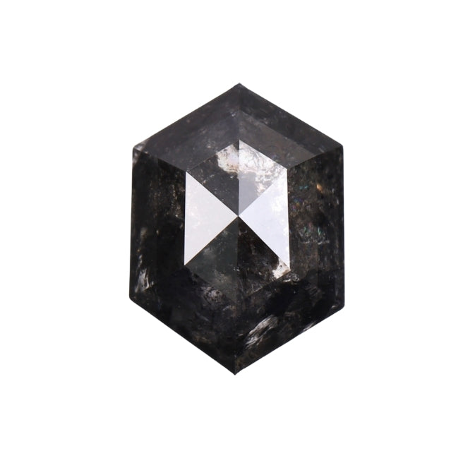 1.47 CT Hexagon Cut Natural Salt And Pepper Diamond