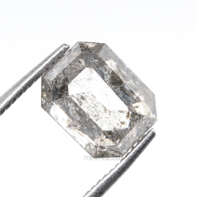 1.46 CT, 7.1 X 5.7 MM | Salt And Pepper Emerald Cut Diamond - Minimal Carbon