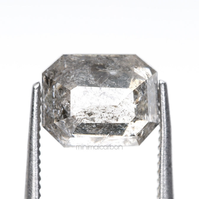 1.46 CT, 7.1 X 5.7 MM | Salt And Pepper Emerald Cut Diamond - Minimal Carbon