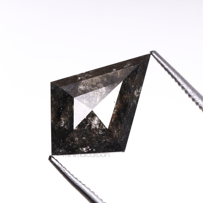 3.05 CT, 13.0 X 9.2 MM | Salt And Pepper Kite Cut Diamond - Minimal Carbon