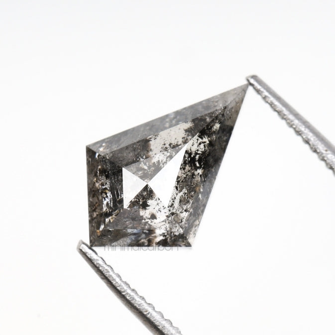 1.48 CT, 10.0 X 6.4 MM | Salt And Pepper Kite Cut Diamond - Minimal Carbon
