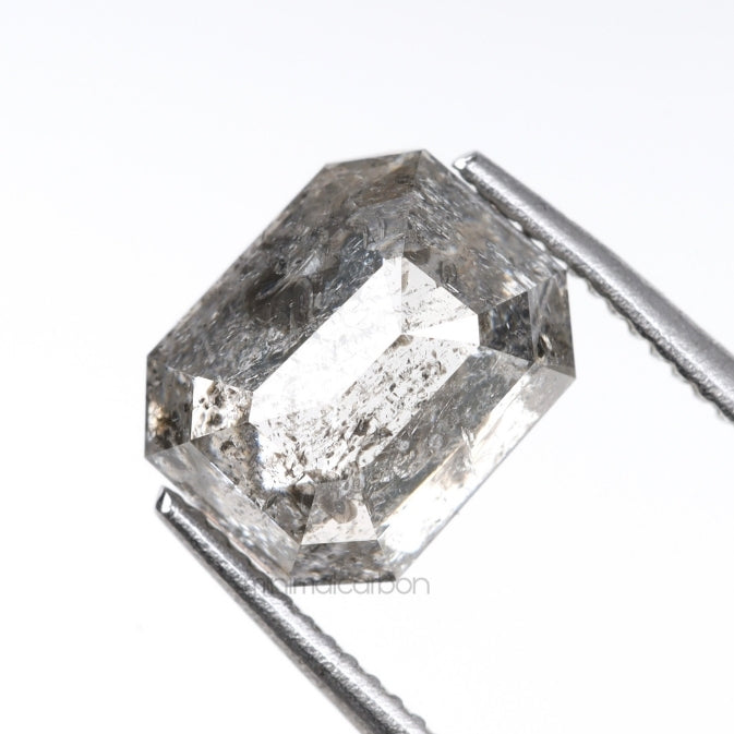 1.46 CT, 7.1 X 5.7 MM | Salt And Pepper Emerald Cut Diamond - Minimal Carbon